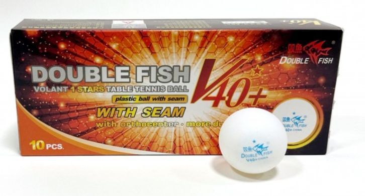 Шарик для настільного тенісу 1шт Double Fish 40+ 1* арт 2837
